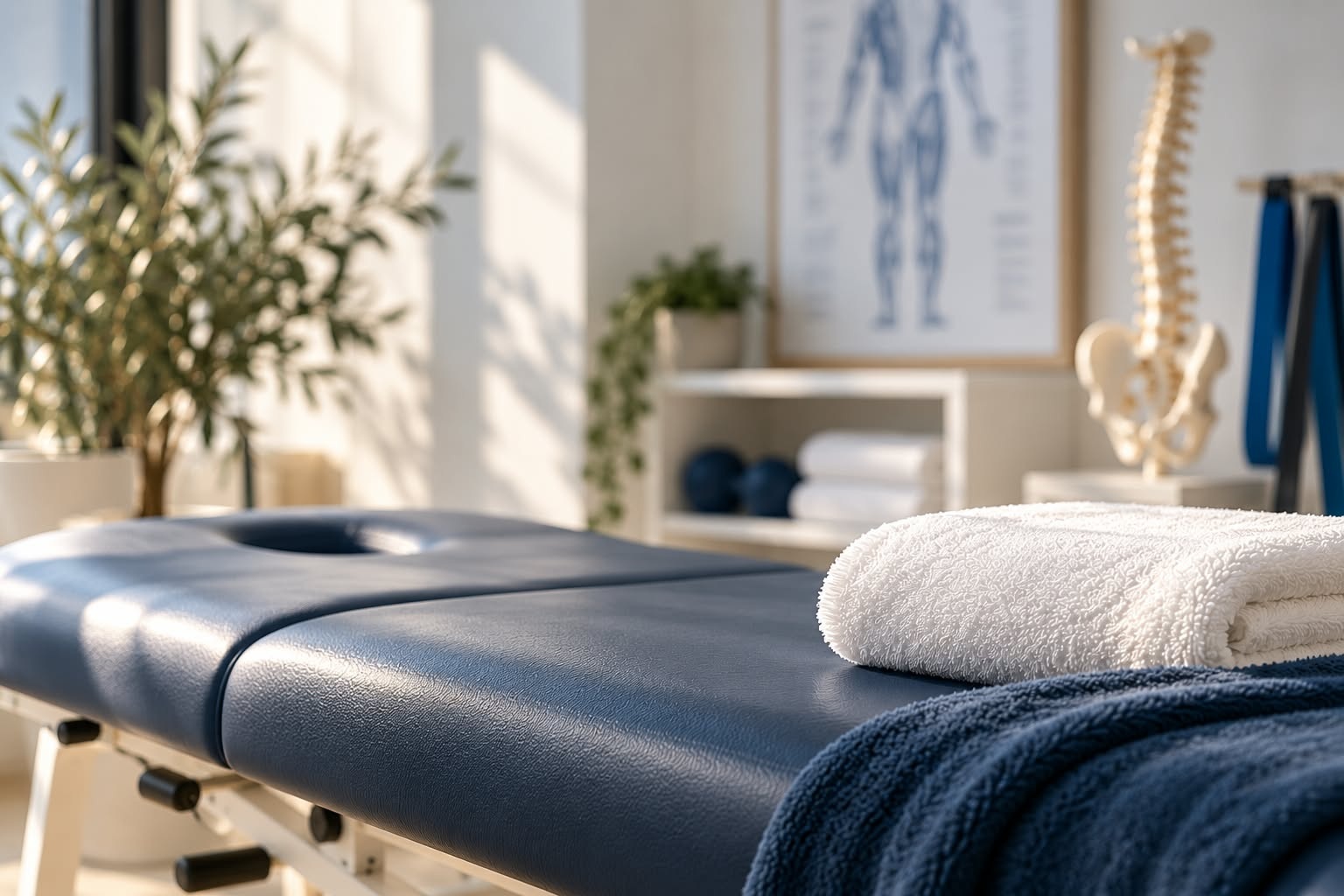 Close-up of a therapist massaging a person's back